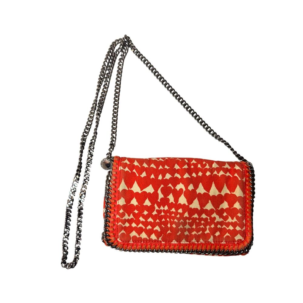 Stella McCartney Falabella Orange Heart Print Crossbody Bag
